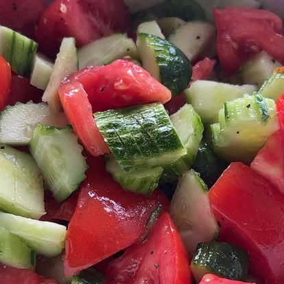 Diced tomato and cucumber salad